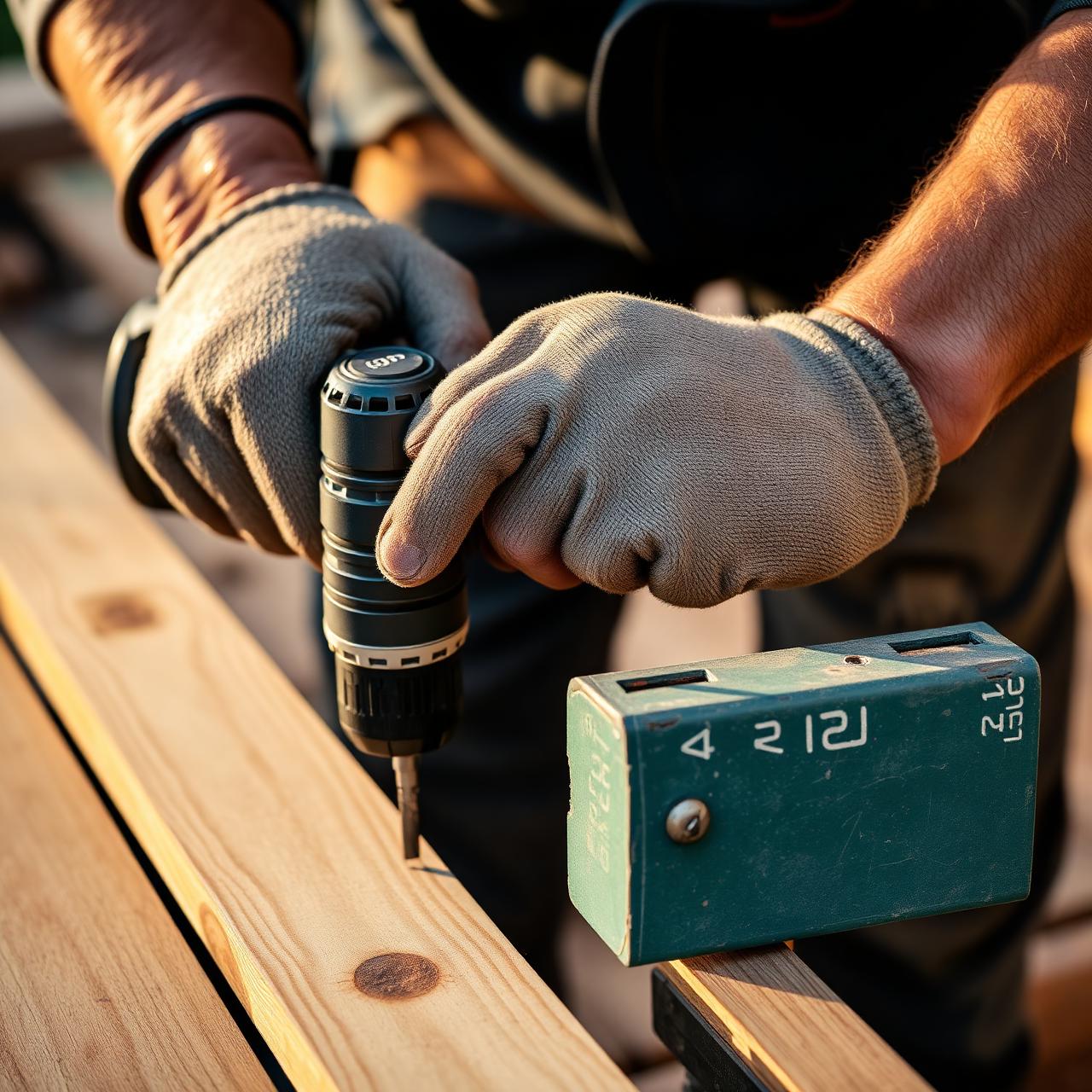 Carpenter installing deck framing in Nashville, Tennessee