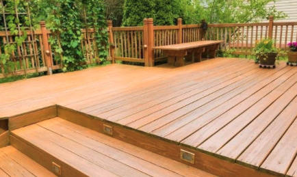 Multi-level wood deck installation in Brentwood, TN